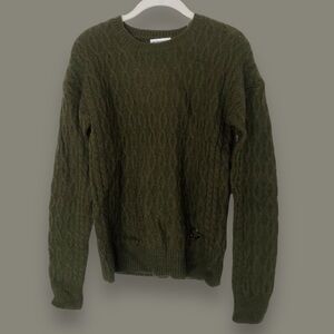 Croft & Barrow Women's Sweater Large Pullover Crewneck Long Sleeve, olive green